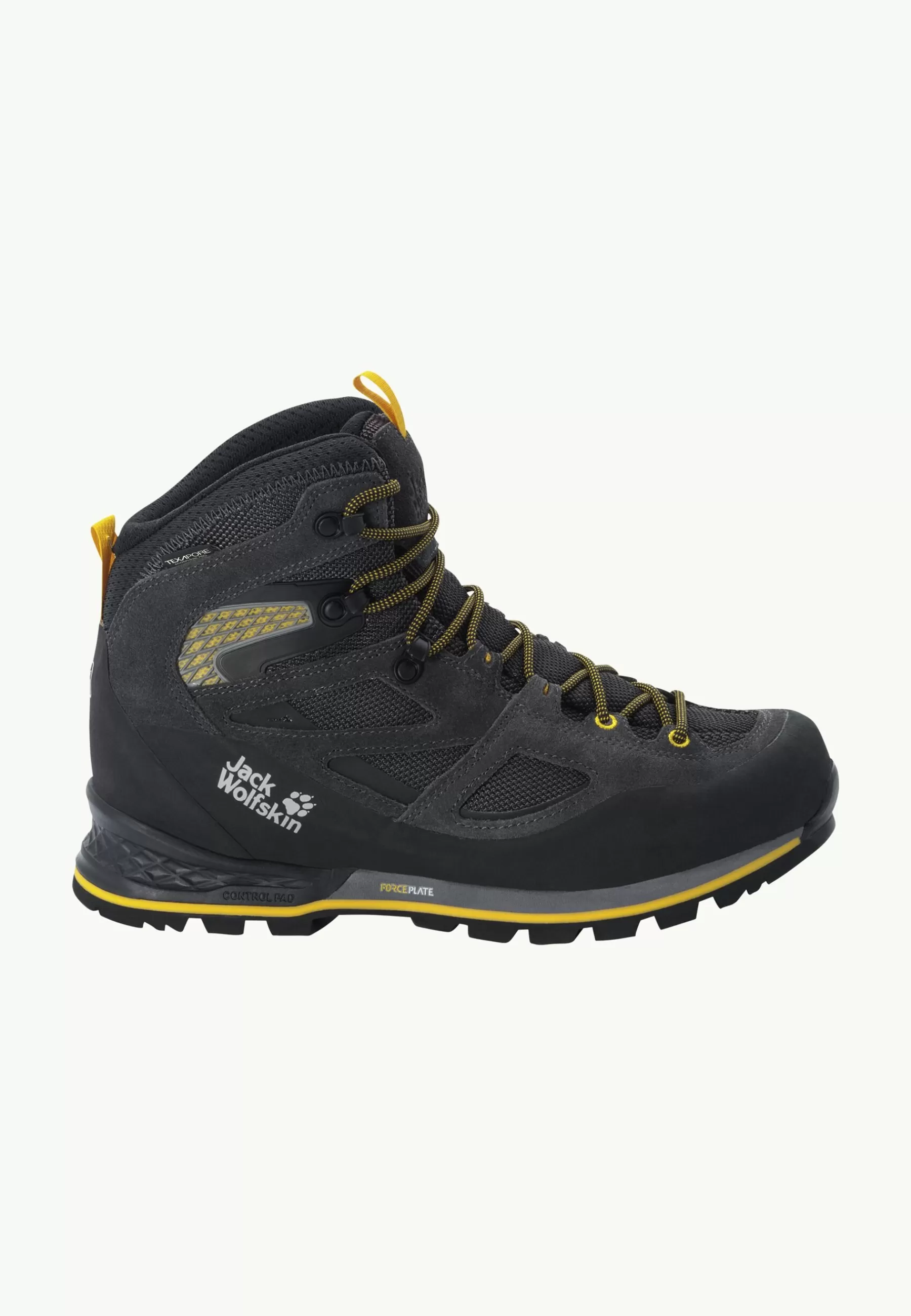 Jack Wolfskin Wandelen | Wandelschoenen | Force Crest Texapore Mid M Black / Burly Yellow Xt